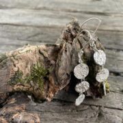 triple-drop-funghi-earrings-textured-mushroom-silver-sandrakernsjewellery